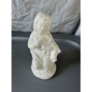 Nativity Scene Ceramic‎ Mary White Pearlized Iridescent Vintage
